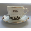 2015 Haonai 210917 ceramic cup and saucer, customized design coffee set